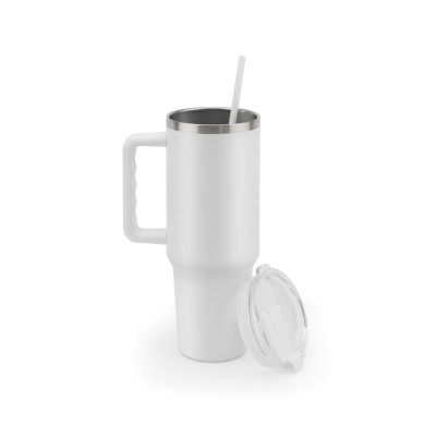 JOYNER XL. Large stainless steel travel cup (91 recycled) with vacuum insulated double wall and a matt finish 1300 mL